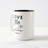 liefde groeit hier tweekleurige koffiemok (Voorkant links)