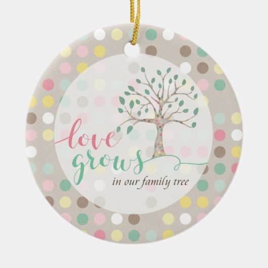 Liefde groeit in onze stamboom Baby shower kwekeri Keramisch Ornament (Voorkant)