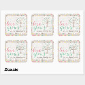 Liefde groeit in onze stamboom Baby shower party Vierkante Sticker (Vel)