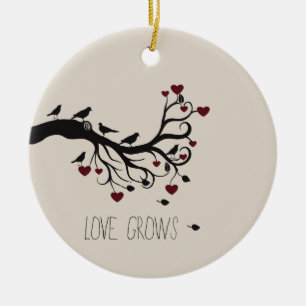 Liefde groeit keramisch ornament