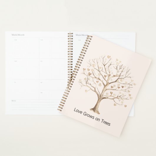 Liefde groeit op bomen harten planner (Display)