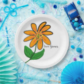 Liefde groeit Oranje geel Papieren Bordje (Feest)