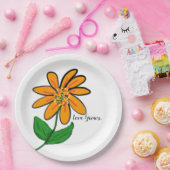 Liefde groeit Oranje geel Papieren Bordje (Feest)