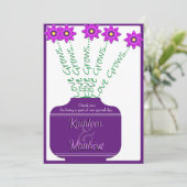 "Liefde groeit" Paarse Floral Wedding Programme Programmakaart (Staand voorkant)