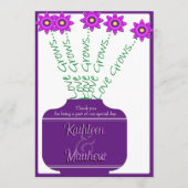 "Liefde groeit" Paarse Floral Wedding Programme Programmakaart (Voorkant)