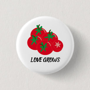 Liefde groeit rode tomaten ronde button 3,2 cm