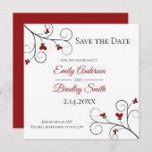 Liefde groeit | Roodharten bruiloft Opslaan datum Kaart (Voorkant / Achterkant)