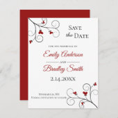 Liefde groeit | Roodharten bruiloft Opslaan datum Kaart (Voorkant / Achterkant)