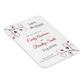 Liefde groeit | Roodharten bruiloft Opslaan datum Magneet (Rechterzijde)