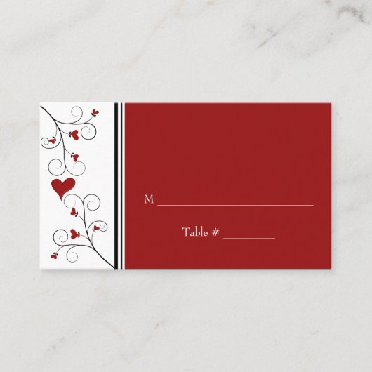 Liefde groeit | Roodharten Valentijn bruiloft Plaatskaartje (Voorkant)