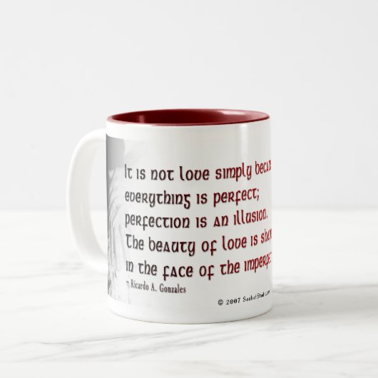 Liefde groeit - Saabat Studio Tweekleurige Koffiemok (Voorkant links)