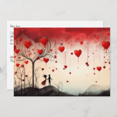 Liefde groeit: Schrijf je brief - Valentijn Kaart (Voorkant / Achterkant)