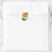 Liefde groeit Sinaasappel Bloemen Hart Sticker (Tas)