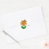 Liefde groeit Sinaasappel Bloemen Hart Sticker (Envelop)