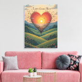 Liefde Groeit Sunset Heart Landscape Art Canvas Afdruk (Insitu (Woonkamer))