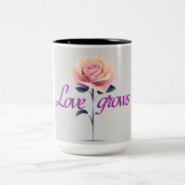 Liefde groeit tweekleurige koffiemok