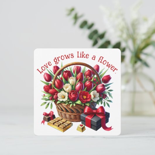 Liefde Groeit - Valentijnkaart Bedankkaart (Staand voorkant)