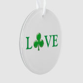 Liefde groen en witte Ierse klaver Shamrock schatt Ornament (voorkant)