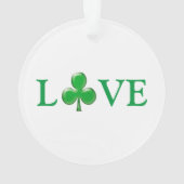 Liefde groen en witte Ierse klaver Shamrock schatt Ornament (achterkant)