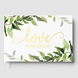Liefde Groene Eucalyptus Bruidsuitnodiging Gastenboek