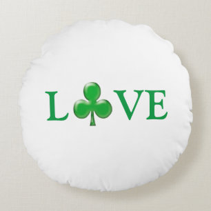 Liefde groene witte Ierse klaver schaap schattig m Rond Kussen