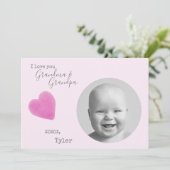 Liefde grootouders Foto roze hart Valentijns Feestdagenkaart (Staand voorkant)