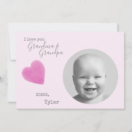 Liefde grootouders Foto roze hart Valentijns Feestdagenkaart