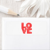 Liefde (grote blokletterdrukken) etiket (Insitu)