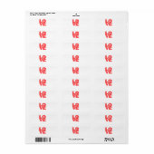 Liefde (grote blokletterdrukken) etiket (Full Sheet)