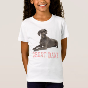 Liefde grote deen-dog-meisjes T-shirt