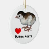 Liefde Guinea kuikens Keramisch Ornament (Rechts)