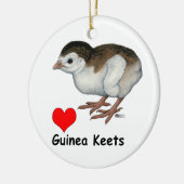 Liefde Guinea kuikens Keramisch Ornament (Links)