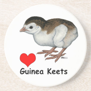 Liefde Guinea kuikens Zandsteen Onderzetter
