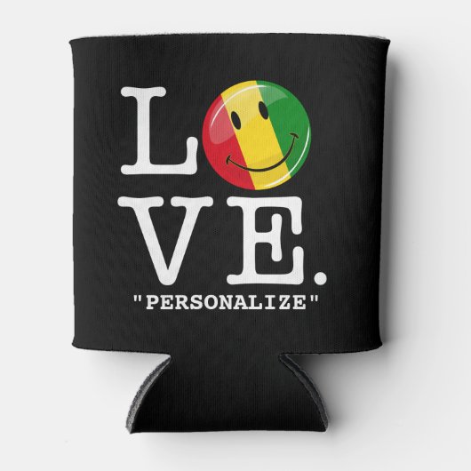 Liefde Guinee glimlachende vlag Blikjeskoeler (Voorkant)