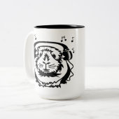 Liefde Guinee Pig Music Cup Tweekleurige Koffiemok (Voorkant links)