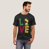Liefde Guyana Vlag Guyana T-shirt (Voorkant volledig)