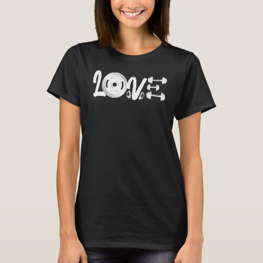 Liefde Gym Workout Fitness T-shirt (Voorkant)