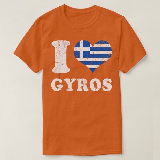Liefde Gyros Grieks eten Griekenland Vlag T-shirt (Design voorkant)