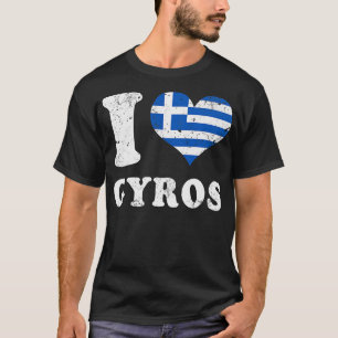 Liefde Gyros Grieks eten Griekenland Vlag T-shirt