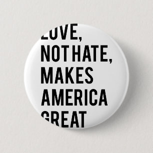 Liefde haat maakt Amerika geweldig Ronde Button 5,7 Cm