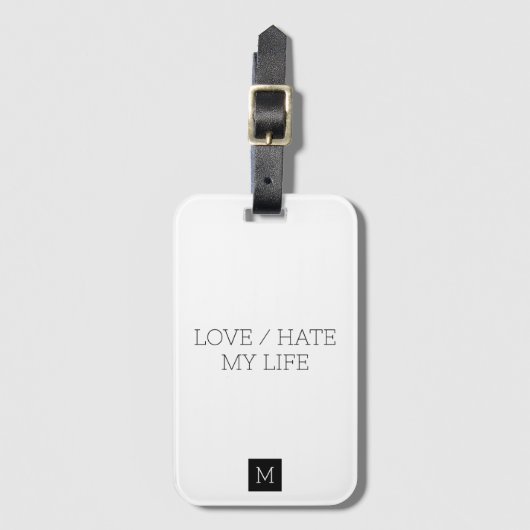 Liefde/haat mijn leven bagagelabel (Voorkant (verticaal))