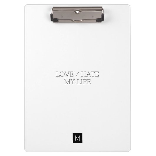 Liefde/haat mijn leven klembord (Voorkant)