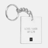 Liefde/haat mijn leven sleutelhanger (Voorkant Links)