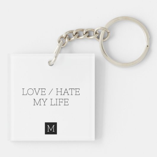 Liefde/haat mijn leven sleutelhanger (Achterkant)
