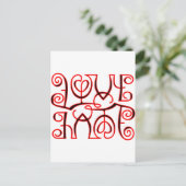 Liefde haat optische illusie briefkaart (Staand voorkant)