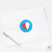 Liefde / haat ronde sticker (Envelop)
