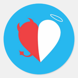 Liefde / haat ronde sticker