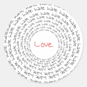 Liefde/Haat Ronde Sticker
