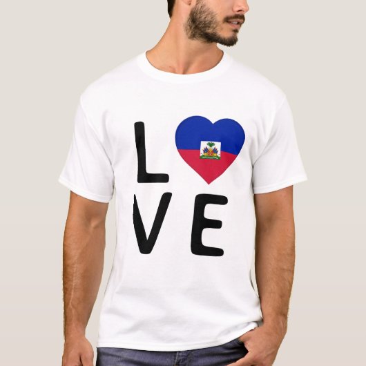 Liefde - Haïtiaanse vlag T-shirt (Voorkant)