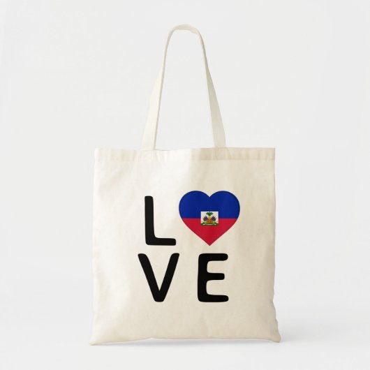 Liefde - Haïtiaanse vlag Tote Bag (Voorkant)